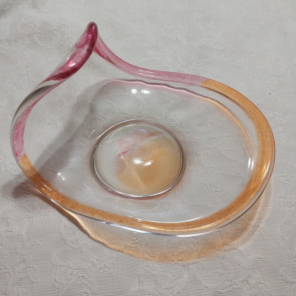 murano art glass Decorative, Pink,orange, Excellent Condition.heavy glass. - Picture 2 of 7